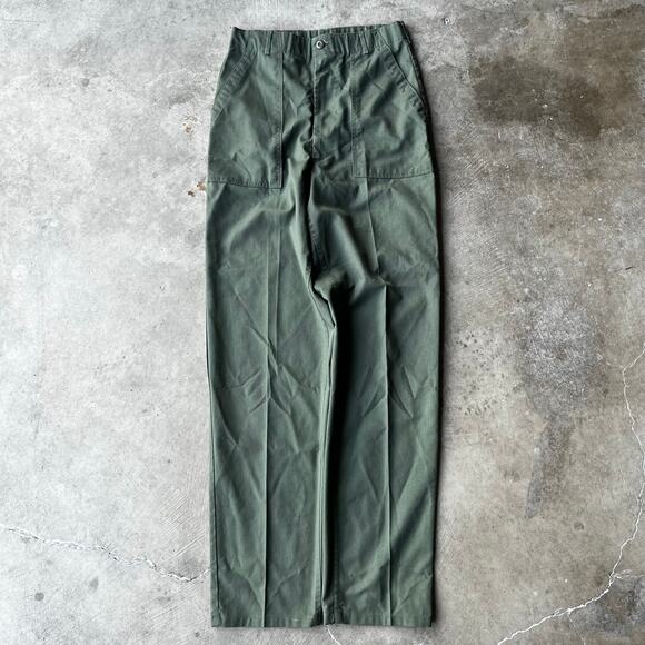 VTG US Military Pants FIT 30X34 Green OG-507 107 Vietnam Trouser 70s 80s FATIGUE - Picture 1 of 6